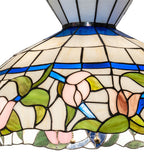 Meyda Tiffany Rose Vine Pendant - Stained Glass Rose Vine Pendant Shade Closeup