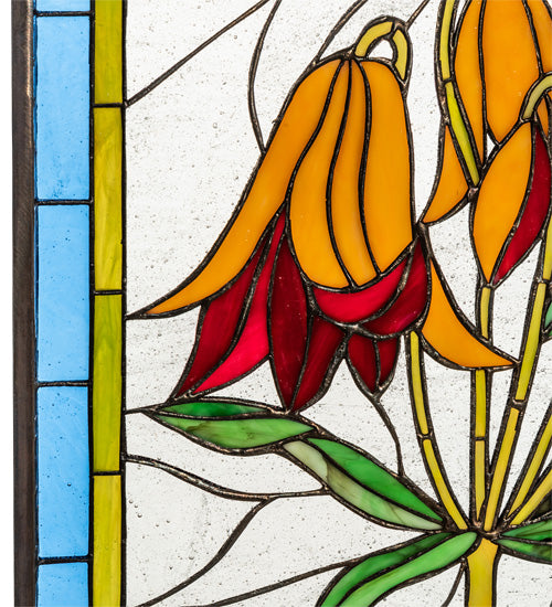 Meyda Tiffany Trumpet Lily Stained Glass Window - Stained Glass Trumpet Lily Stained Glass Window Lily Closeup