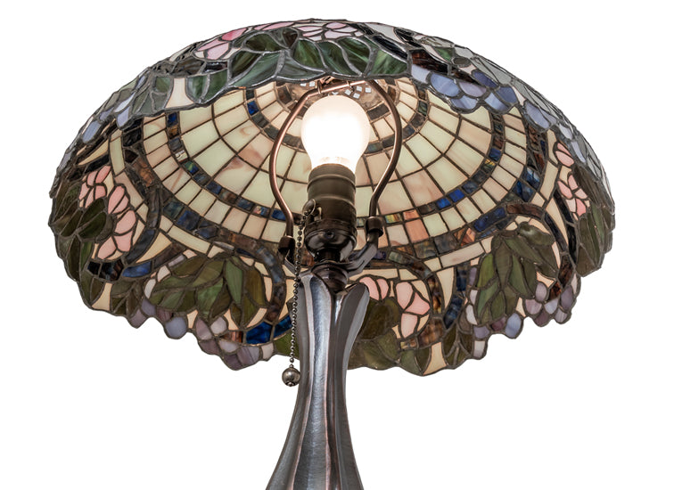 Meyda Tiffany Handel Grapevine 19" Table Lamp - Stained Glass Handel Grapevine 19" Table Lamp Bulb View