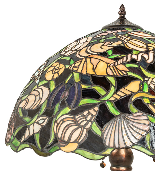 Meyda Tiffany Tidal-Shells Table Lamp - Stained Glass Tidal-Shells Table Lamp Shade Closeup