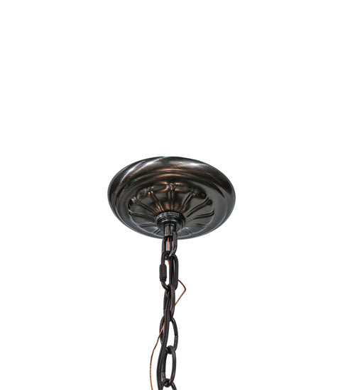 Meyda Tiffany Trillium and Violet Inverted Pendant - Stained Glass Trillium and Violet Inverted Pendant Hanging Fixture