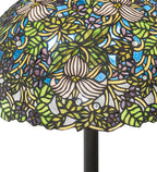 Meyda Tiffany Trillium and Violet Floor Lamp - Stained Glass Trillium and Violet Floor Lamp Shade Closeup