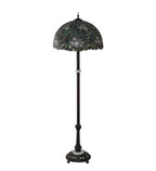 Meyda Tiffany Trillium and Violet Floor Lamp - Stained Glass Trillium and Violet Floor Lamp Turned Off