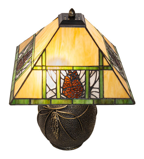 Meyda Tiffany Pinecone Ridge Table Lamp - Stained Glass Pinecone Ridge Table Lamp Top View