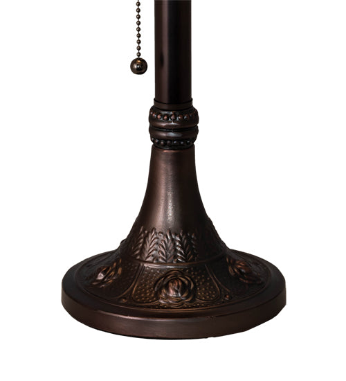 Meyda Tiffany Jeweled Rose Table Lamp - Stained Glass Jeweled Rose Table Lamp Base Closeup