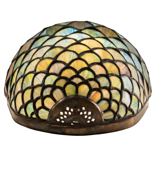Meyda Tiffany Variegated Fishscale Wall Sconce - Stained Glass Variegated Fishscale Wall Sconce Bottom View