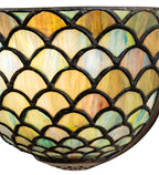 Meyda Tiffany Variegated Fishscale Wall Sconce - Stained Glass Variegated Fishscale Wall Sconce Shade Closeup