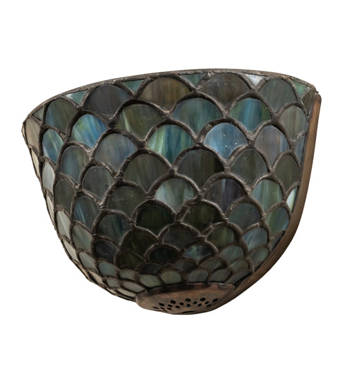 Meyda Tiffany Variegated Fishscale Wall Sconce - Stained Glass Variegated Fishscale Wall Sconce Turned Off
