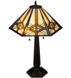 Meyda Tiffany Cross-Hairs Table Lamp - Stained Glass Cross-Hairs Table Lamp Top View