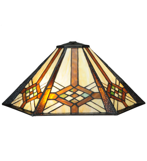 Meyda Tiffany Cross-Hairs Table Lamp - Stained Glass Cross-Hairs Table Lamp Shade