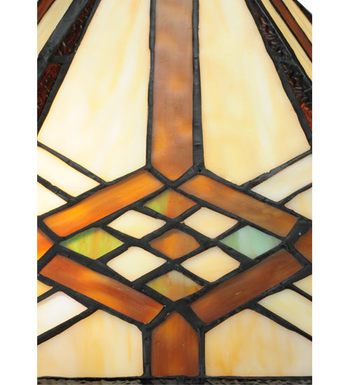 Meyda Tiffany Cross-Hairs Table Lamp - Stained Glass Cross-Hairs Table Lamp Shade Closeup
