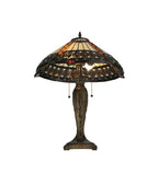 Meyda Tiffany Cleopatra Table Lamp - Stained Glass Cleopatra Table Lamp  Bulb View
