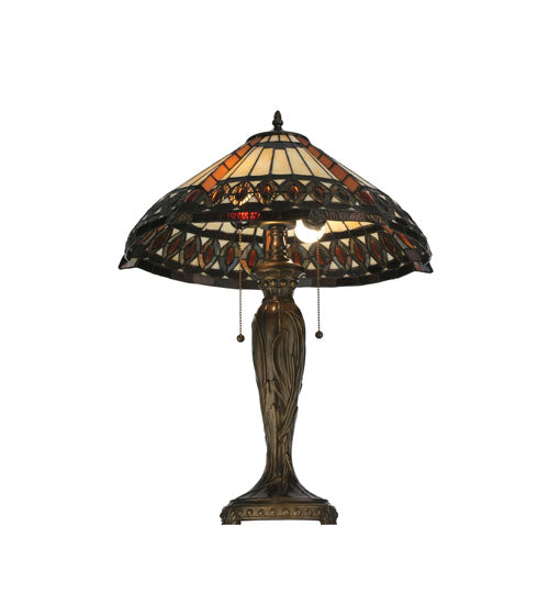 Meyda Tiffany Cleopatra Table Lamp - Stained Glass Cleopatra Table Lamp  Bulb View