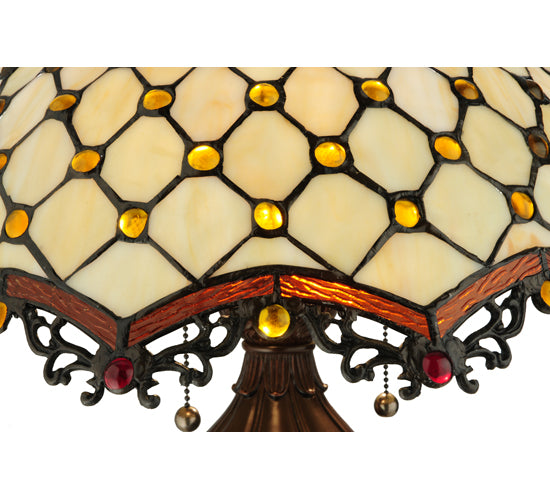 Meyda Tiffany Jeweled Katherine Table Lamp - Stained Glass Jeweled Katherine Table Lamp Shade Closeup