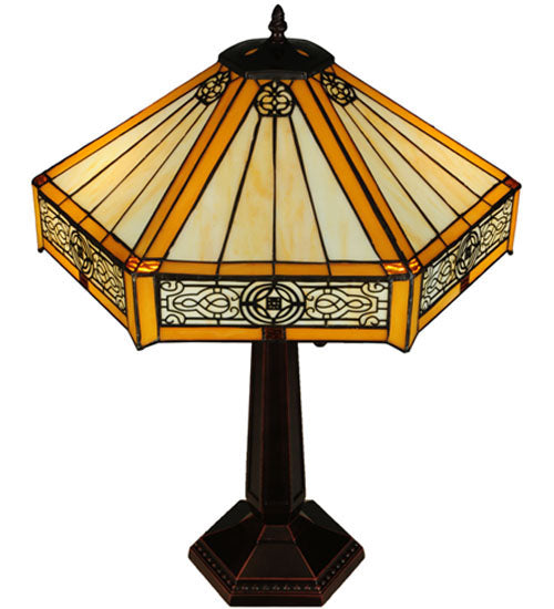 Meyda Tiffany Peaches Table Lamp - Stained Glass Peaches Table Lamp Top View