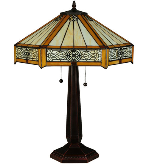 Meyda Tiffany Peaches Table Lamp - Stained Glass Peaches Table Lamp Turned Off