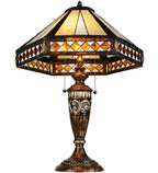 Meyda Tiffany Diamond Mission Table Lamp - Stained Glass Diamond Mission Table Lamp Under View