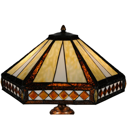 Meyda Tiffany Diamond Mission Table Lamp - Stained Glass Diamond Mission Table Lamp Shade