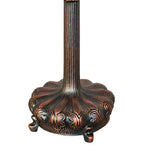 Meyda Tiffany Blue Wisteria Table Lamp - Stained Glass Blue Wisteria Table Lamp Base Closeup
