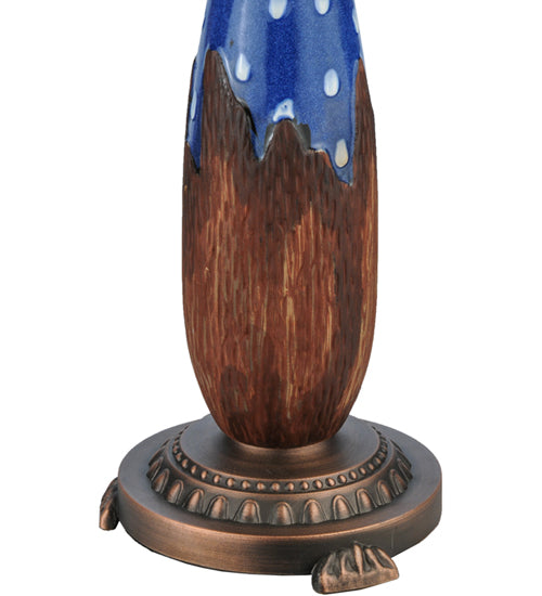 Meyda Tiffany Cristal Azul Table Lamp - Stained Glass Cristal Azul Table Lamp Base Closeup