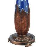 Meyda Tiffany Cristal Azul Table Lamp - Stained Glass Cristal Azul Table Lamp Base Closeup
