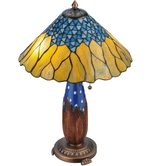 Meyda Tiffany Cristal Azul Table Lamp - Stained Glass Cristal Azul Table Lamp Top View