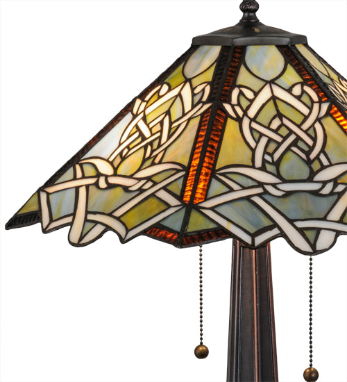 Meyda Tiffany Glasgow Table Lamp - Stained Glass Glasgow Table Lamp Shade Closeup