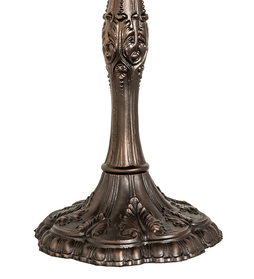 Meyda Tiffany Nouveau Cone Table Lamp - Stained Glass Nouveau Cone Table Lamp Base Closeup