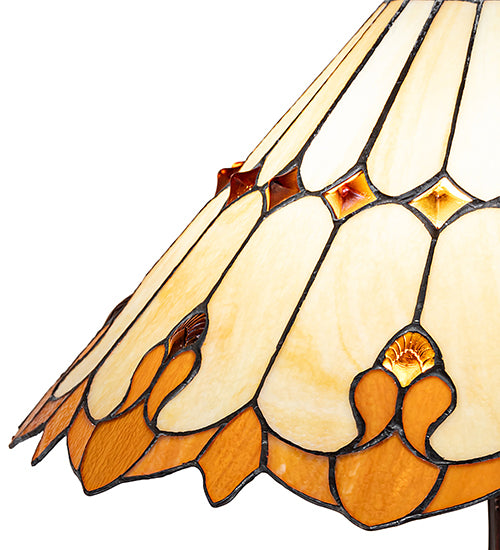 Meyda Tiffany Nouveau Cone Table Lamp - Stained Glass Nouveau Cone Table Lamp Shade Closeup
