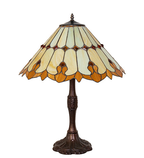 Meyda Tiffany Nouveau Cone Table Lamp - Stained Glass Nouveau Cone Table Lamp Turned Off