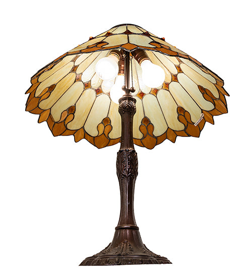 Meyda Tiffany Nouveau Cone Table Lamp - Stained Glass Nouveau Cone Table Lamp Bulb View