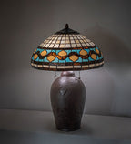 Meyda Tiffany Golden Acorn Table Lamp - Stained Glass Golden Acorn Table Lamp Turned On Room Setting