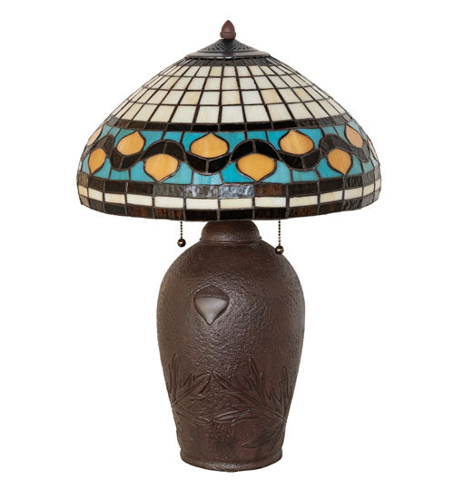 Meyda Tiffany Golden Acorn Table Lamp - Stained Glass Golden Acorn Table Lamp Turned Off