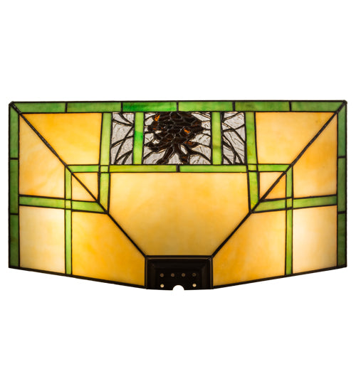 Meyda Tiffany Pinecone Ridge Wall Sconce - Stained Glass Pinecone Ridge Wall Sconce Bottom View