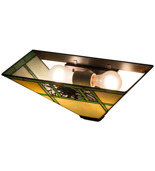 Meyda Tiffany Pinecone Ridge Wall Sconce - Stained Glass Pinecone Ridge Wall Sconce Bulb View