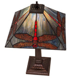 Meyda Tiffany Prairie Dragonfly Table Lamp - Stained Glass Prairie Dragonfly Table Lamp Top View