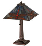 Meyda Tiffany Prairie Dragonfly Table Lamp - Stained Glass Prairie Dragonfly Table Lamp Turned Off