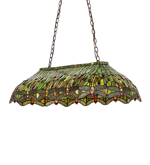 Meyda Tiffany Hanging Head Dragonfly 40" Billiards Lamp - Stained Glass Hanging Head Dragonfly 40" Billiards Lamp Turned Off