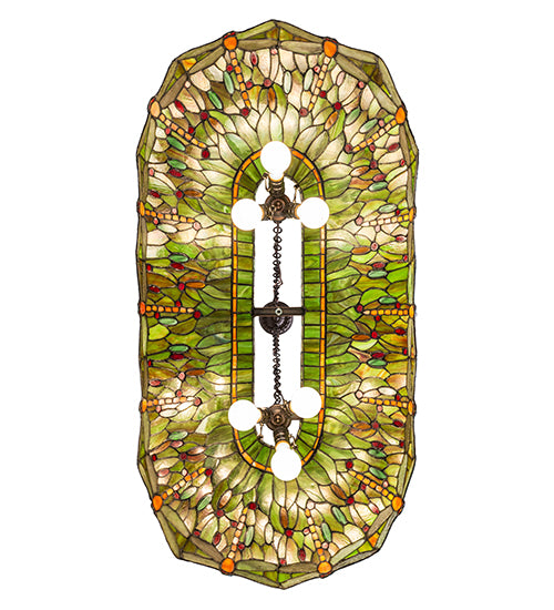 Meyda Tiffany Hanging Head Dragonfly 40" Billiards Lamp - Stained Glass Hanging Head Dragonfly 40" Billiards Lamp Inside View