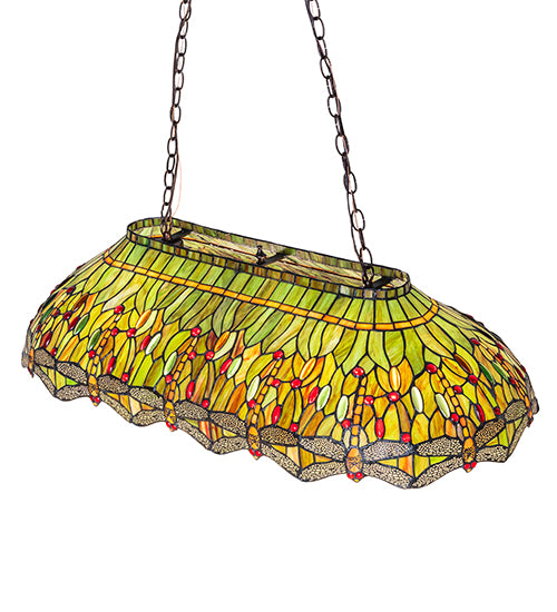 Meyda Tiffany Hanging Head Dragonfly 40" Billiards Lamp - Stained Glass Hanging Head Dragonfly 40" Billiards Lamp Top View