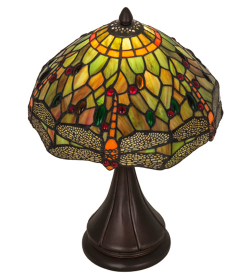 Meyda Tiffany Hanging Head Dragonfly 18" Accent Lamp - Stained Glass Hanging Head Dragonfly 18" Accent Lamp Top View