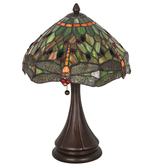Meyda Tiffany Hanging Head Dragonfly 18" Accent Lamp - Stained Glass Hanging Head Dragonfly 18" Accent Lamp Turned Off