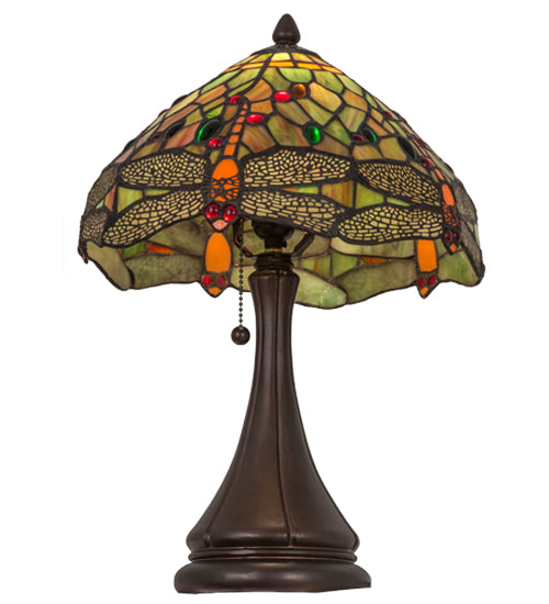 Meyda Tiffany Hanging Head Dragonfly 18" Accent Lamp - Stained Glass Hanging Head Dragonfly 18" Accent Lamp Upwards View