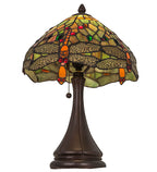 Meyda Tiffany Hanging Head Dragonfly 18" Accent Lamp - Stained Glass Hanging Head Dragonfly 18" Accent Lamp Upwards View