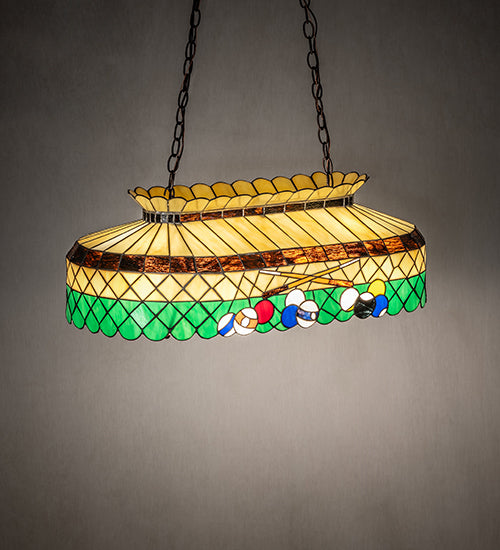 Meyda Tiffany Green 32" Billiards Lamp - Stained Glass Green 32" Billiards Lamp Room Setting