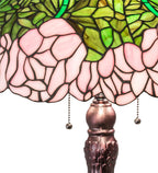 Meyda Tiffany Cabbage Rose Table Lamp - Stained Glass Cabbage Rose Table Lamp Shade Closeup