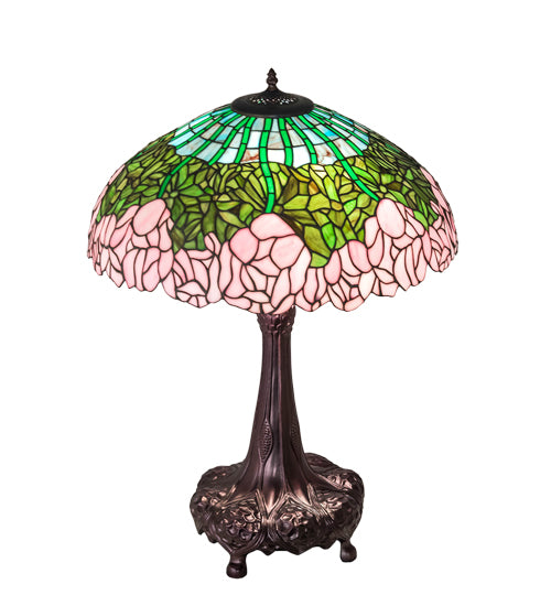 Meyda Tiffany Cabbage Rose Table Lamp - Stained Glass Cabbage Rose Table Lamp Top View