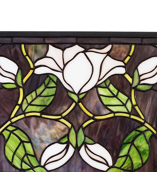 Meyda Tiffany Magnolia Stained Glass Window - Stained Glass Magnolia Stained Glass Window Closeup
