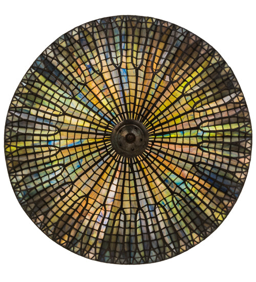 Meyda Tiffany Lotus Leaf Inverted Pendant - Stained Glass Lotus Leaf Inverted Pendant Bottom View