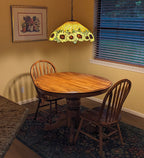Meyda Tiffany Wild Sunflower Pendant - Stained Glass Wild Sunflower Pendant Room Setting